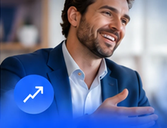 Salesperson smiling during a conversation